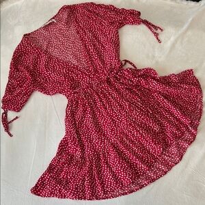 Auguste The Label Red Mini Dress with White Heart Print 4